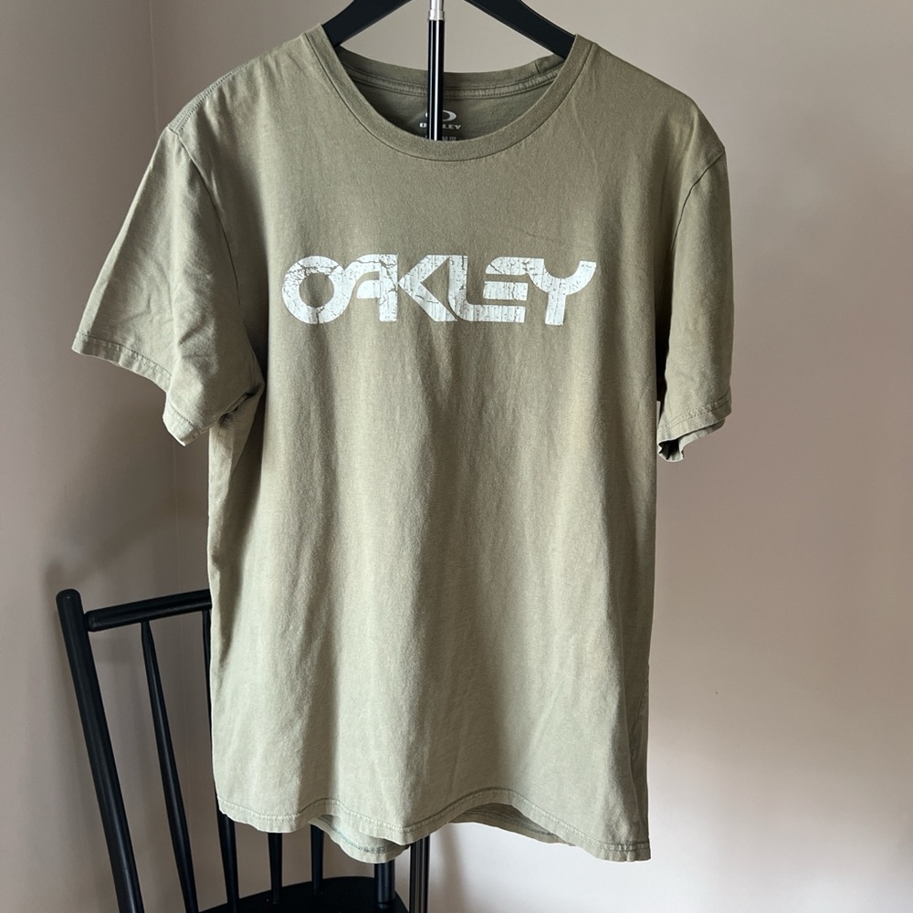 ******SOLD********Oakley Olive Short Sleeve Logo Tee with White Print